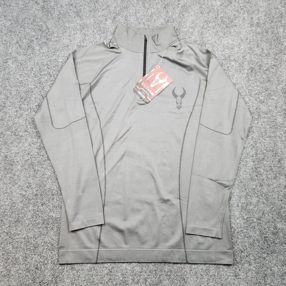 Badlands Pullover Mens XXL Gray Long Sleeve‎ 1/4 Zip Base Layer Hunting Shirt
